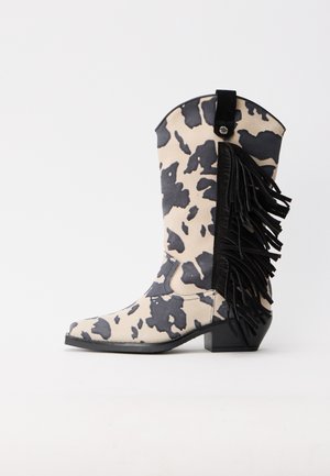 WALLACE - Cowboy és motoros csizmák - beige/black