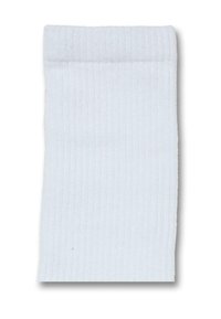 Hvit stripete bomullssokk med brettbar mansjett, middels tykkelse og jevn tekstur for behagelig bruk. Enkel og klassisk design.