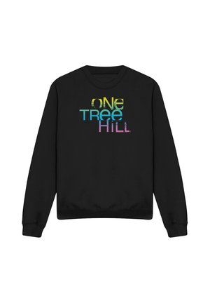 Black long-sleeve sweatshirt with multicolored "One Tree Hill" text centered on the front.