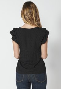 Koroshi SHORT SLEEVE PLEAS - Blūze - negr   black
