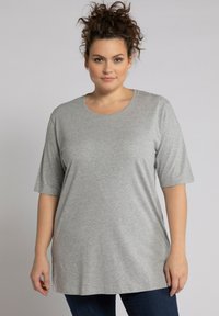 Ulla Popken T-Shirt basic - hellgrau mélange