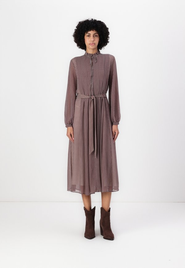 RUFFLE PLEAT BELTED LONG DRESS - Day dress