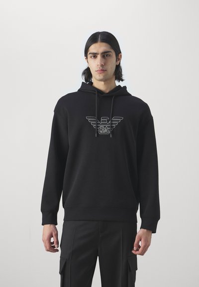 Emporio Armani FELPA - Felpa con cappuccio - eagle black