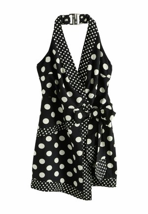 Next, TALL FIT - HALTER SCARF MINI SUMMER DRESS . - Vestido informal - black polka dot