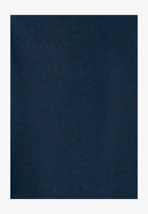 Donker marineblauwe textielstof met een glad, licht gestructureerd oppervlak close-up weergegeven.