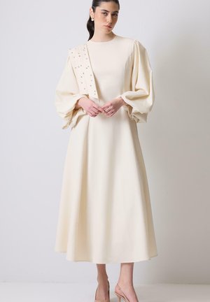 STONE EMBROIDERED BALLOON SLEEVED  - Denní šaty - taş