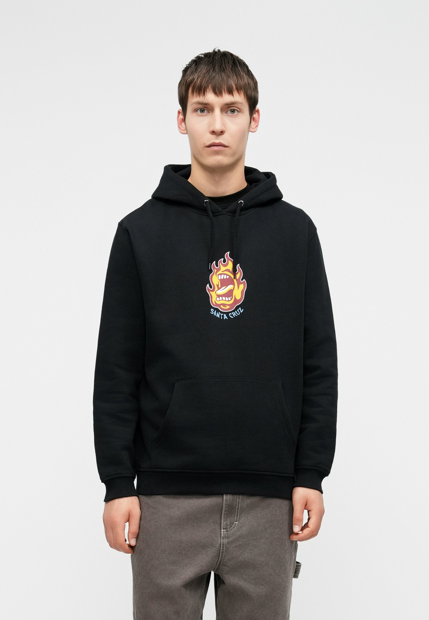 Felpa Con Cappuccio Uomo Teschio Rosa – Stampata Grafica Moderna Con Tasca – Taglia XXL (Nero 2) - 4
