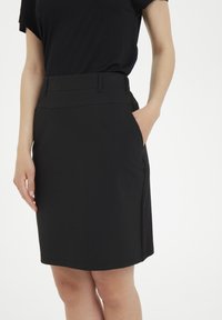 Kaffe Bleistiftrock - mottled black