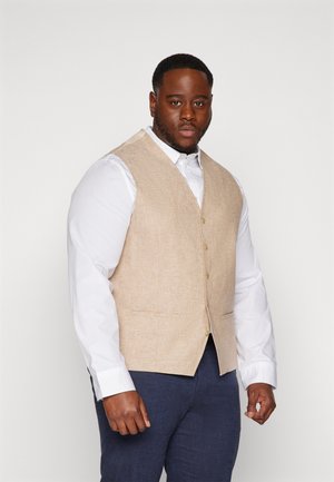 JPRRIVIERA LINEN MIX WAISTCOAT PLUS - Suit waistcoat - beige