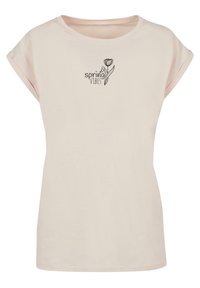 Merchcode SPRING - VIBES EXTENDED SHOULDER - T-shirts med print - white/sand