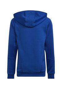 Felpa con cappuccio blu caratterizzata da un pannello testurizzato sul retro, polsini a costine e tessuto liscio, progettata per comfort e stile.