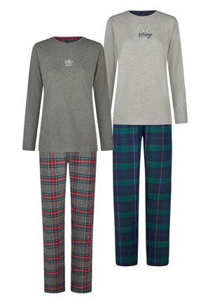 2-PACK - Conjunto de pijama - greennavycheck anthra mel bunt