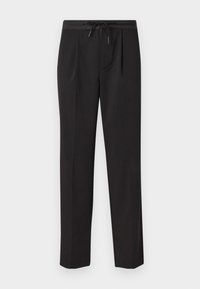 MIX MATERIAL PANT - Trousers - black