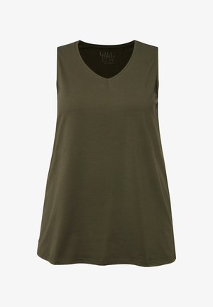 Ulla Popken, TOP, A-LINIE, V-AUSSCHNITT, ÄRMELLOS - Top - forest green