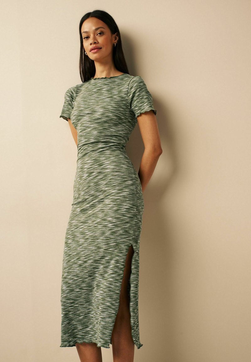 Next SPACE DYE LETTUCE EDGE SHORT SLEEVE MIDI DRESS Egyenes szabású