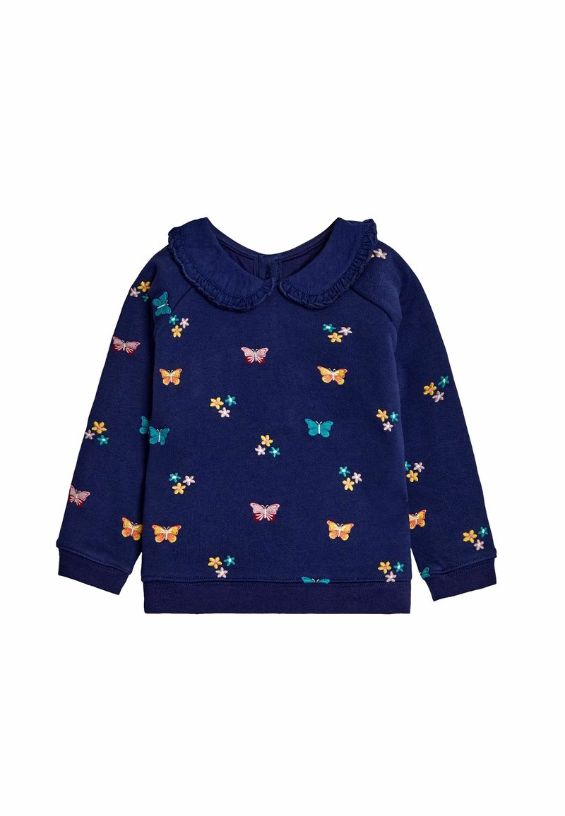 JoJo Maman Bébé EMBROIDERED COLLAR-REGULAR FIT - Bluză de molton - navy