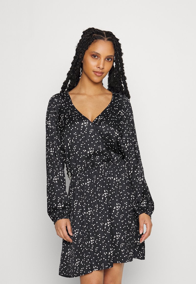 GAP Petite WRAP MINI DRESS Day dress black/black Zalando.ie