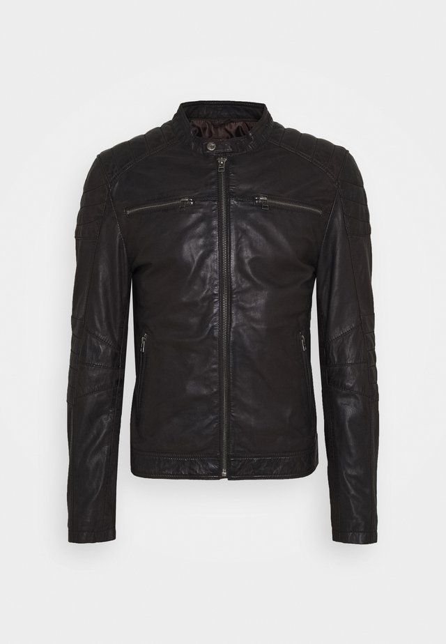 JACKET - Læderjakker - espresso