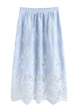 Next, REGULAR FIT - BRODERIE  - Maxirok - light blue white stripe