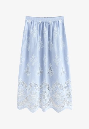 Next, REGULAR FIT - BRODERIE - Maxinederdele - light blue white stripe