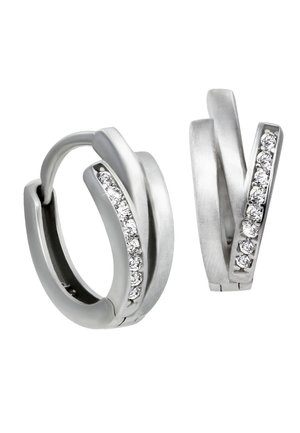SilberDream CREOLEN LINES - Ohrringe - silber weiß farben