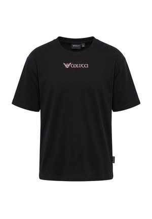 Colucci, IKARUS BACKPRINT T-SHIRT - T-shirt con stampa - black aop rose