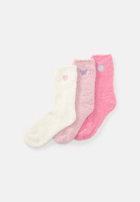 PLUSH SOCKS 3 PACK - Strømper - pink/white
