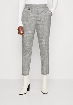 La Strada Unica LEXI CHECKED PANT - Pantaloni - cloud dancer /black/green/yellow