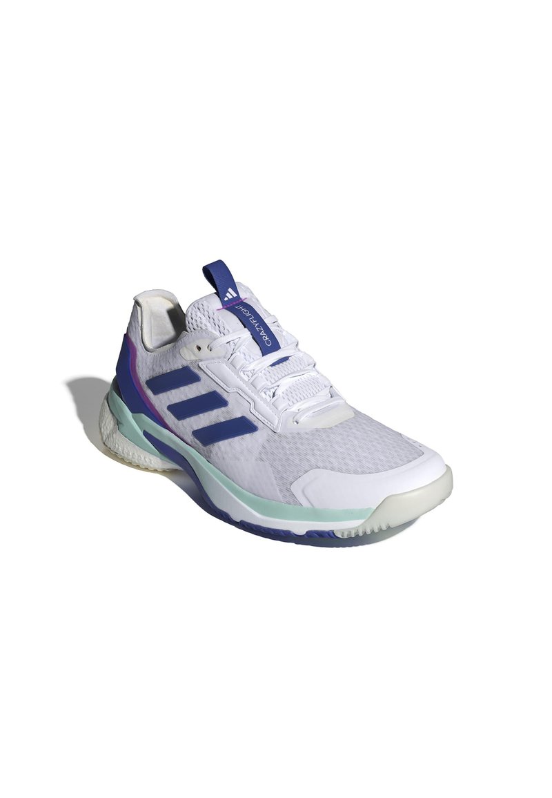 adidas Performance CRAZYFLIGHT 5 INDOOR - Clay court tennis shoes - cloud  white lucid blue semi flash aqua/off-white - Zalando