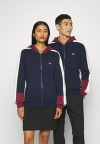 Lacoste ELEVATED COLORBLOCK UNISEX - Mikina so zipsom - navy blue/zin lapland