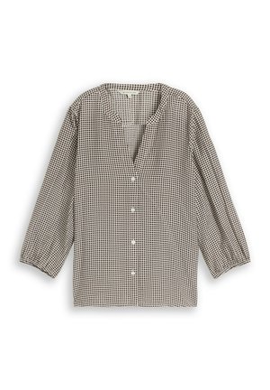 TOM TAILOR, BLOUSE STRUCTURED WITH PRINT - Blouse - small brown dot print