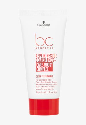 Schwarzkopf BC Bonacure Repair Rescue Sealed Ends+ Care-Boost Complex hair treatment for damaged hair, 30 ml tube with red cap.