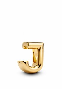 Boucle d'oreille en or en forme de "J" avec une surface polie. Présente un design découpé unique et des bords arrondis pour un look contemporain.