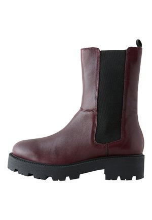 Botines con plataforma - burgundy red leather