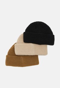 Pier One UNISEX 3 PACK - Mütze - black/khaki/beige