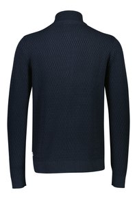 Lindbergh O-NECK STRUCTURE - Tröja med dragkedja - navy