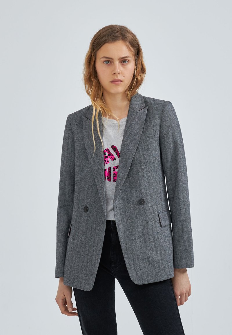 IKKS - WITH PRINTED LINING - Blazer - gray, Vergrößern