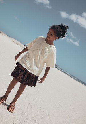 Next, REGULAR FIT - PALM EMBROIDERY OVERSIZED BOXY T-SHIRT . - Printtipaita - ecru