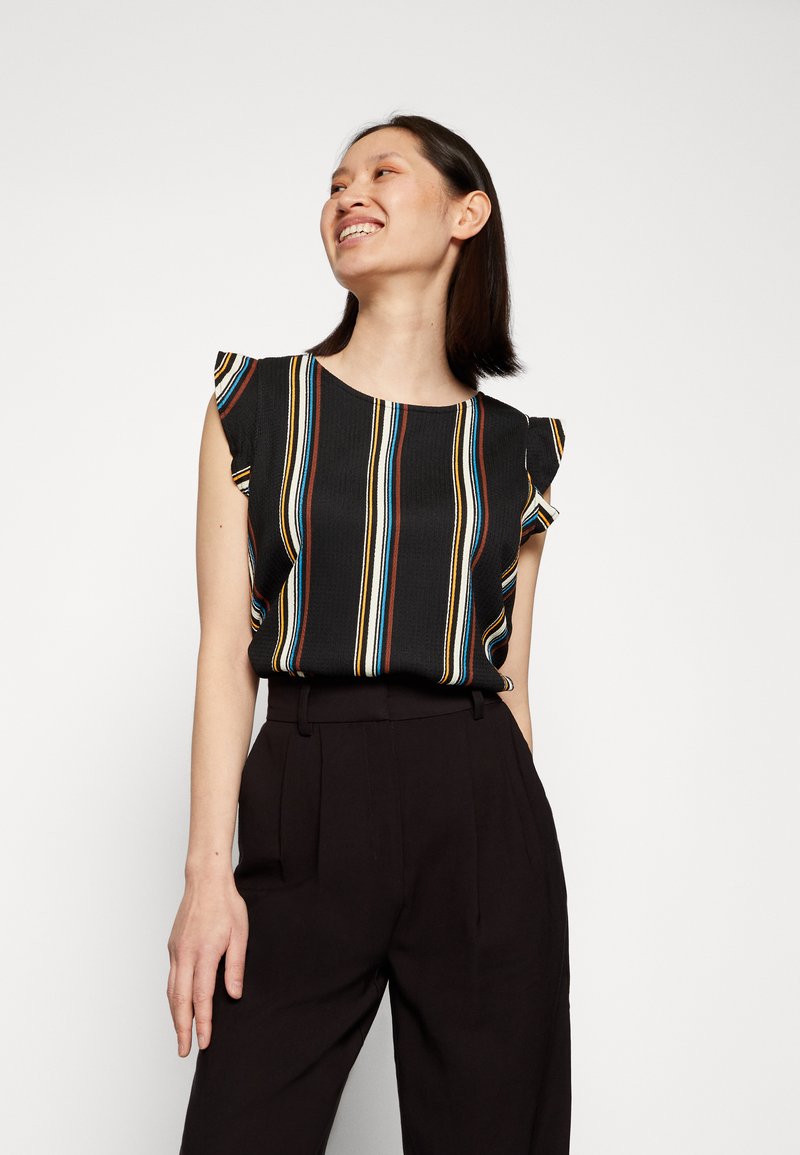 Damen T-Shirts | TOM TAILOR DENIM STRUCTURED WITH CAPSLEEVE Bluse black creme/schwarz - RN61886 Damen T-Shirts | TOM TAILOR DENIM STRUCTURED WITH CAPSLEEVE Bluse black creme/schwarz - RN61886