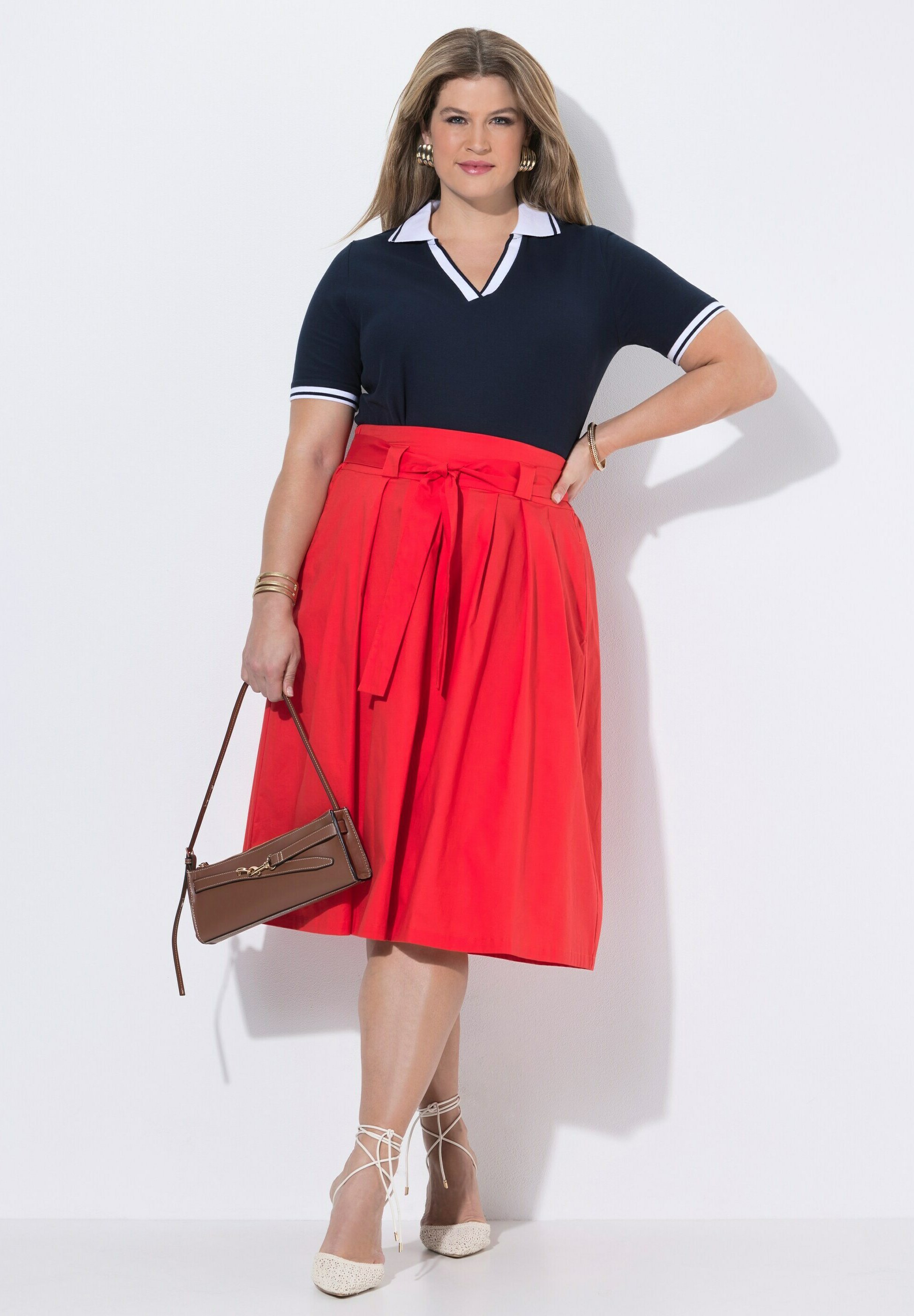Ulla Popken Gonna In Rete Con Stampa - Gonne Donna Taglie Forti