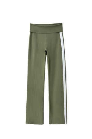 Stradivarius, TURN-DOWN WAIST BELL BOTTOM TROUSERS - Pantalon classique - khaki