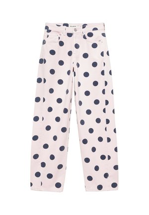 PULL&BEAR, POLKA DOT BARREL - JEANS - Wide Leg - pink