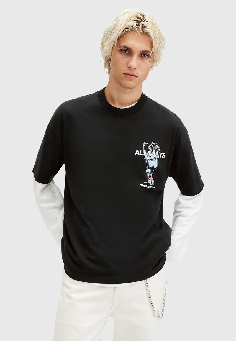AllSaints Printtipaita - black