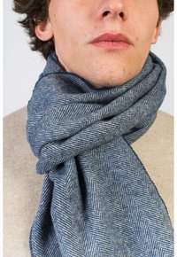 Dalle Piane Cashmere HERRINGBONE - Sjal / Tørklæder - blu