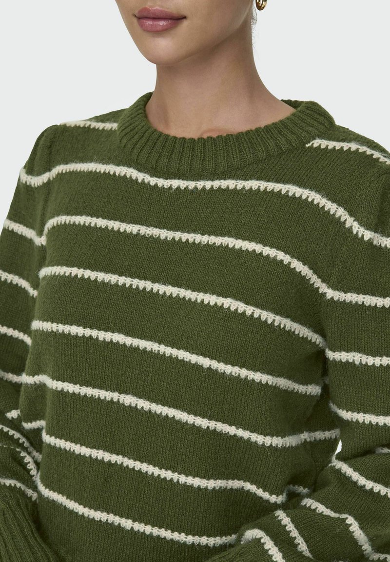 JdY Dames Jdysigrid Life L/S On Puff Pull KNT Noos gebreide trui, Cement/Detail:w. Black Dots, XS