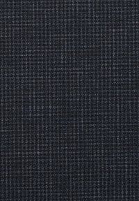 Tissu gris foncé avec une texture fine tissée formant un motif à carreaux subtil de lignes croisées.