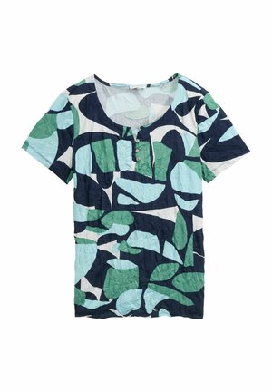 TOM TAILOR CRINKLE MIT MUSTER - Print T-shirt - green dots and shapes design