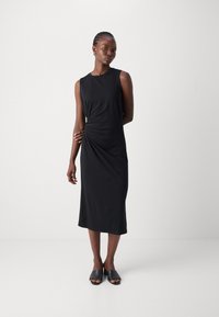 Marc O'Polo DRESS MIDI LENGTH GATHERING AT WAIST - Enostavna obleka - black