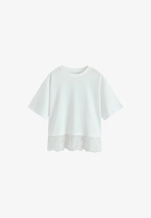 Next, REGULAR FIT - LACE HEM T-SHIRT . - Maglietta a manica lunga - white