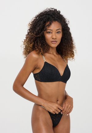 PREFORMATO CON DETTAGLIO CATENA - Reggiseno a triangolo - nero